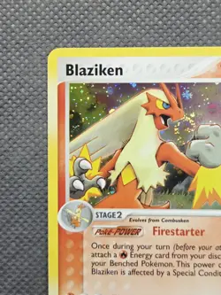 2004 Blaziken 3/109 🌀Swirl Holo🌀 Pokemon EX Ruby & Sapphire Battle Stadium LP+ - Image 3