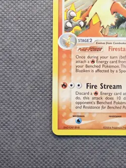 2004 Blaziken 3/109 🌀Swirl Holo🌀 Pokemon EX Ruby & Sapphire Battle Stadium LP+ - Image 5