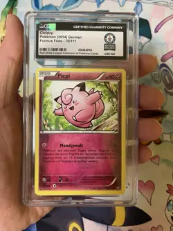 Pokemon TCG German Clefairy Furious Fists 70/111-CGC WORLD RECORD BREAKS- 1 Of 1 - Image 1