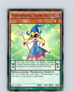 Yu-Gi-Oh TCG Performapal Trump Witch SECE-EN006 1st Edition Rare Card NM - Image 1