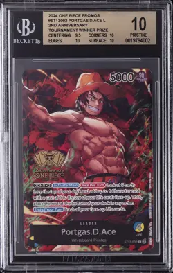 2024 ONE PIECE PROMOS 2ND ANV TOURNAMENT WINNER PRIZE PORTGAS.D.ACE L BGS 10 - Image 1