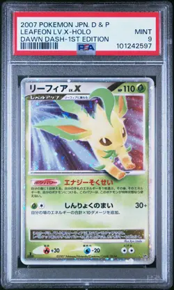 POKEMON LEAFEON LV.X DP4 DAWN DASH 1ST EDITION JAPANESE PSA 9 MINT - Image 1