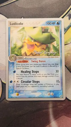 Ludicolo 10/107 Holo EX Deoxys 2005 Michael Gonzalez Signed – NM LP Pokemon TCG - Image 1