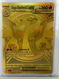 Gold Mega Charizard X EX 130/94. (Hyper Rare) PhantasmalFlames English Pokemon - Image 1