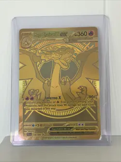 Gold Mega Charizard X EX 130/94. (Hyper Rare) PhantasmalFlames English Pokemon - Image 3