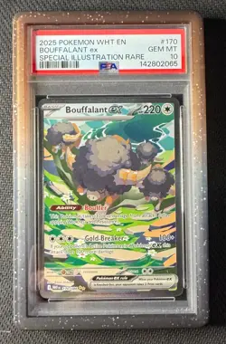 Pokemon Bouffalant EX 170 White Flare PSA 10 GEM MINT - Image 1