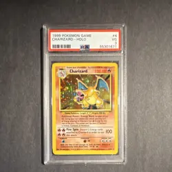 Pokemon TCG Charizard Base Set Holo Rare PSA 3 1999 #4/102 Wizards of the Coast - Image 1
