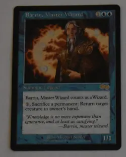 BARRIN MASTER WIZARD Summon Legend Rare Blue URZA'S SAGA MTG - Image 2