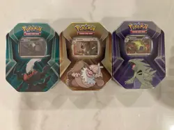 Pokemon TCG Walgreens Excl. Triple Whammy Tin Set Collector Tins Set of 3 Sealed - Image 1
