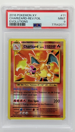 2016 POKEMON XY EVOLUTIONS #11 CHARIZARD-REVERSE FOIL PSA 9 - Image 1