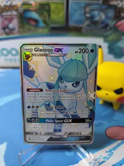 Glaceon GX SV55/SV94 FULL ART SECRET RARE Pokemon SM Hidden Fates Holo NM 2019 - Image 1