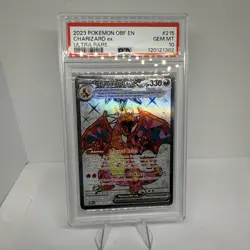 Pokemon Charizard EX 215/197 Ultra Rare Full Art Obsidian Flames PSA 10 - Image 1