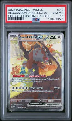 2024 Pokemon Twilight Masquerade #216 Bloodmoon Ursaluna Ex PSA 10 - Image 1