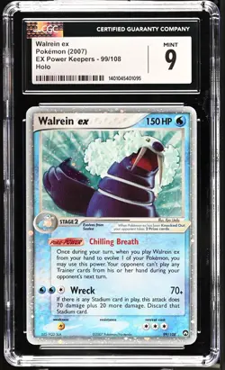 CGC 9 GEM MINT Walrein ex 2007 EX Power Keepers 99/108 Holo Pokemon Card - Image 1