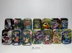 Pokemon TCG: Prismatic Evolutions - Set of 8 Mini Empty Tins + 6 extras - 268 - Image 1