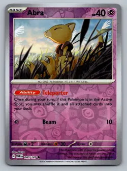 Pokemon TCG SV06: Twilight Masquerade Abra 080/167 Reverse Holo - Image 1