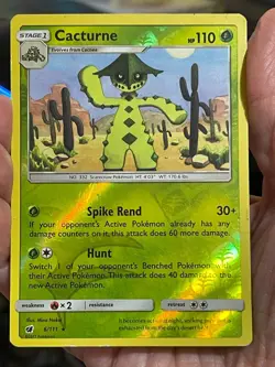 POKEMON CACTURNE 6/111 RARE REVERSE HOLOFOIL CRIMSON INVASION MP CARD - Image 1