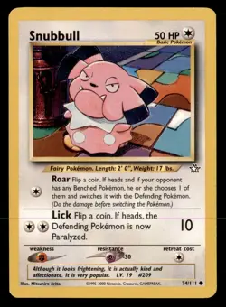 2X Pokemon Card Snubbull Neo Genesis 74/111 LIGHTLY PLAYED Non-Holo Common TCG!! - Image 1