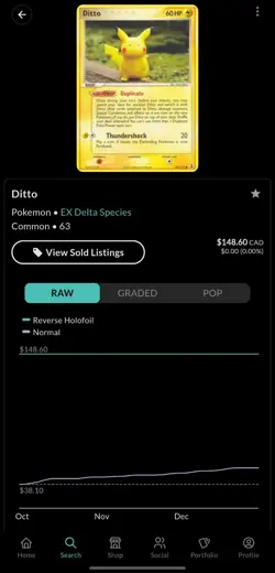 DITTO (Pikachu) EX Delta Species 63/113 - Vintage Pokemon Card - Creased - Image 3