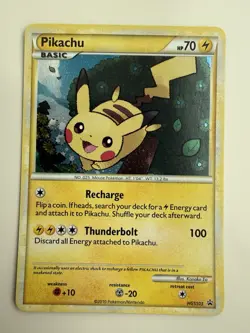 Pokemon Pikachu Holo Black Star Promo HGSS03 2010 Rare HeartGold Card - Image 1