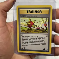 Pokemon Team Rocket Digger 75/82 1st Edition Vintage Trainer Card WOTC TCG LP - Image 1