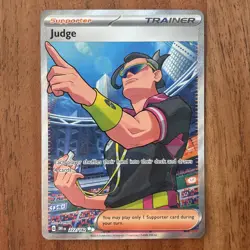 Pokemon TCG Judge 222/182 Destined Rivals Trainer Card Ultra Rare NM - Image 1