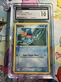 CGC 10 GEM MINT Mudkip POP Series 4 11/17 Pokemon League Promo 2006 - Image 1