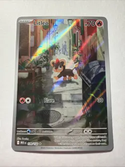Pokemon TCG Litleo IR 139/132 Illustration Rare Pokemon Card Mega Evolution - Image 1