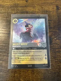 D23 Expo 2024 Disney Lorcana Mickey Mouse Playful Sorcerer Promo Card - Image 2