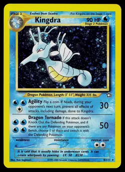 Pokemon Card - Kingdra Neo Genesis 8/111 Holo Rare - Image 1