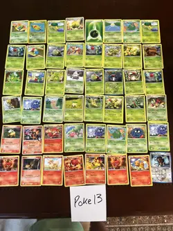 Pokemon Trading Card Lot Grass Energy Fire Tangela Swadloon Bulbasaur Growlithe - Image 1