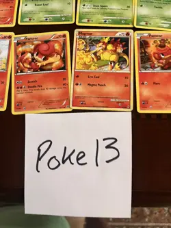 Pokemon Trading Card Lot Grass Energy Fire Tangela Swadloon Bulbasaur Growlithe - Image 2