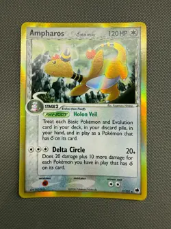 Ampharos Delta Species Holo (1/101) ex Dragon Frontiers Pokemon Card - Image 1