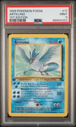 PSA 9 ARTICUNO 17/62 | 1st Edition Fossil WOTC Graded Pokemon Card - Image 1