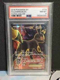 Umbreon EX 119/124 Fates Collide Full Art PSA8 Graded Card Pokemon TCG - Image 1