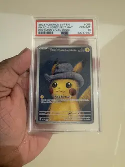 Pokemon Pikachu TCG Promo Card Grey Felt Hat Van Gogh PSA 10 - Image 1