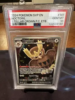 PSA 10 GEM MINT Noctowl 141 Sv: Scarlet & Violet ETB Promo Cards Holo 2024 - Image 1