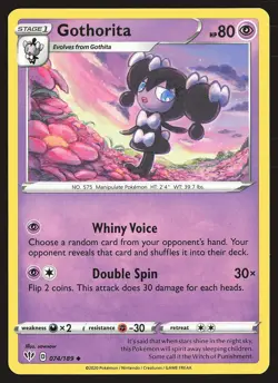 SWSH03: Darkness Ablaze Gothorita #074/189 Uncommon Pokemon Card - Image 1
