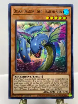 OCEAN DRAGON LORD KAIRYU-SHIN LED9-EN017 DUEL FROM THE DEEP YU-GI-OH 1ST EDITION - Image 1