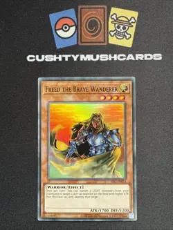 YUGIOH FREED THE BRAVE WANDERER SUPER RARE IOC-EN014 25TH ANNIVERSARY - Image 1