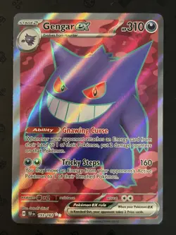 Pokemon Gengar EX TCG Full Art Ultra Rare Holo Card 193/162 Temporal Forces - Image 1