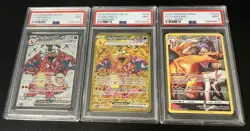 Charizard bundle lot of 3x PSA grade 9 cards - Image 1