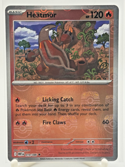 Pokemon Card Heatmor 019/086 Masterball Reverse Holo White Flare Near Mint - Image 1