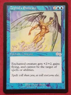 Magic The Gathering URZA'S SAGA ZEPHID'S EMBRACE blue card MTG - Image 1