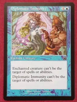 Magic The Gathering MERCADIAN MASQUES DIPLOMATIC IMMUNITY blue card MTG - Image 1