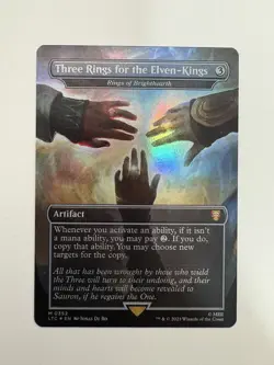 Three Rings for the Elven-Kings Foil Borderless MTG Magic Card NM Near Mint LTC - Image 1