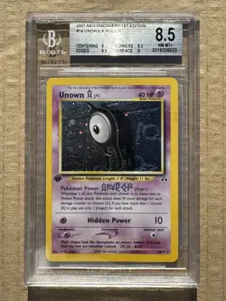 2001 Pokemon Neo Discovery 1st Edition Unown A #14 Holo BGS 8.5 - Image 1