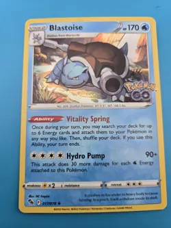 Pokemon TCG Blastoise 17/78 Pokemon GO Set Holo Rare LP - Image 1
