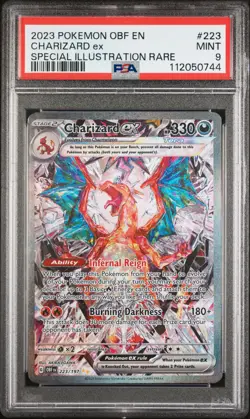 2023 POKEMON OBF EN-OBSIDIAN FLAMES SPECIAL ILLUSTRATION RARE CHARIZARD EX PSA 9 - Image 1