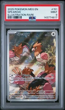 Pokemon SPEAROW Illustration Rare Mega Evolution #151 ENG ~ PSA 9 - Image 1